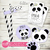 Kit imprimible panda party lila cumpleaños invitación pandita baby shower bautismo