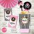 Kit imprimible pirata rosa nena personalizado invitación tarjeta cumpleaños