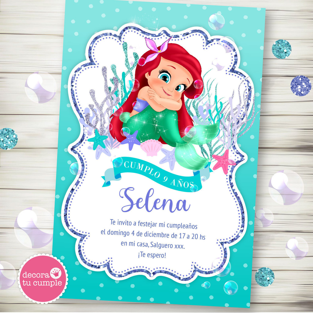 Kit Imprimible Sirenita Bebé Ariel Disney