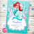 Kit Imprimible sirenita princesa ariel disney invitacion digital deco fiesta cumpleaños mermaid party printable birthday ariel princess