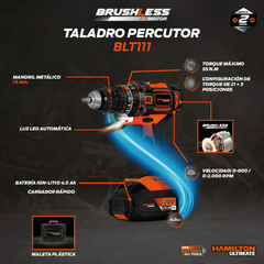 Taladro Percutor Inalambrico Hamilton Blt111 - tienda online