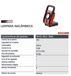 LINTERNA TE-CL 18 LI SOLO en internet