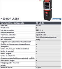 Medidor de Distancia Laser Einhell TC-LD25 Hasta 25mts - comprar online