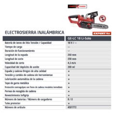 MOTOSIERRA A BATERIA EINHELL GE-LC 18LI en internet