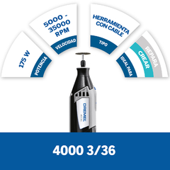 Mini Torno Dremel 4000-3/36 Con Maletín