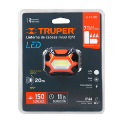 Linterna de minero Truper 1 LED 150 lm de 3 pilas AAA 11751 - comprar online