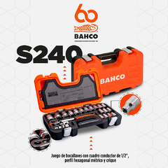 Set Juego Bocallaves Bahco S240 1/2" 24Pz c/Crique y Maletín - Ferreteria Industrial Aguilar