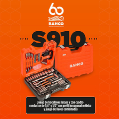 Set Juego Bocallaves y Llaves Bahco S910 91 Piezas 1/4-1/2" - Ferreteria Industrial Aguilar