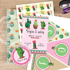 Kit imprimible Cactus para nena