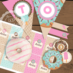 Kit imprimible Donas y Helados - comprar online