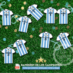 ARGENTINA Banderín de camisetas I Campeones! en internet