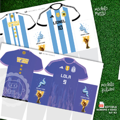 Bolsita Camiseta ARGENTINA Varios modelos a elección / A4 y A3