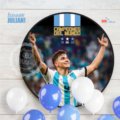 ARGENTINA JULIAN ALVAREZ Campeones Banner circular