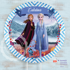 Frozen II | Banner circular 120cm | PDF nombre editable