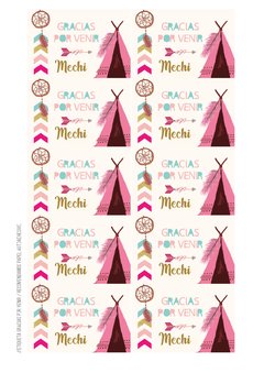 KIT IMPRIMIBLE BOHO CHIC TIPI - Tres Cerditos Kits Imprimibles