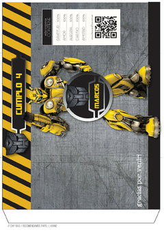 Kit imprimible Bumblebee Transformers - tienda online