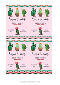 Kit imprimible Cactus para nena - comprar online