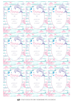 Kit imprimible Delfines Mar | PDF editable - tienda online