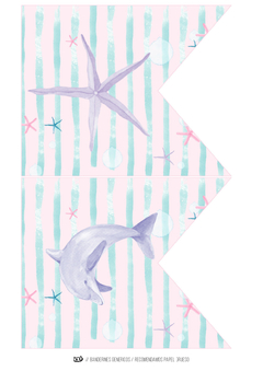 Kit imprimible Delfines Mar | PDF editable - comprar online