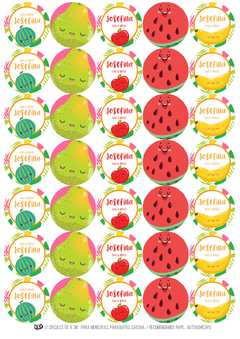 Imagen de Kit imprimible Frutas nenas