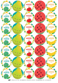 Kit imprimible Frutas varones - comprar online