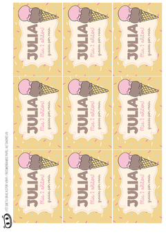Imagen de Kit imprimible helados vintage