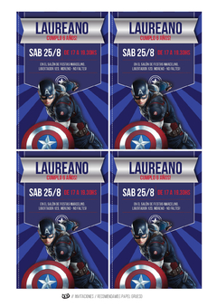 Kit imprimible Capitán América - Tres Cerditos Kits Imprimibles