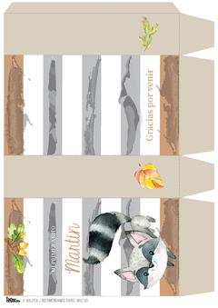 Kit imprimible mapache bosque - comprar online