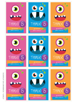 Kit imprimible Monstruos divertidos - comprar online