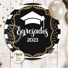 Egresados | Banner circular 120cm | PDF AÑO editable