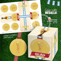 Caja Medalla ARGENTINA Tri Campeones / A4 y A3