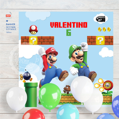 Mario Bros | Banner 150cm | PDF textos editables