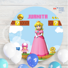 Princesa Peach Mario Bros | Banner 120cm | PDF textos editables