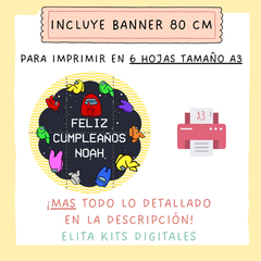 Kit imprimible Among Us + Banner Circular Fondo Mesa Dulce Candybar - comprar online