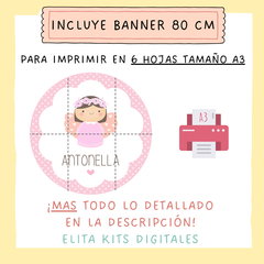 Kit Imprimible Angel Nena Flores + Banner Circular Fondo Mesa Dulce (copia) - comprar online