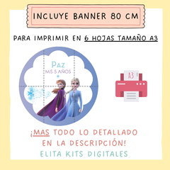 Kit imprimible Frozen + Banner Circular Fondo Mesa Dulce Candybar - comprar online