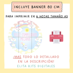 Kit imprimible Lluvia de Amor + Banner Circular Fondo Mesa Dulce Candybar - comprar online