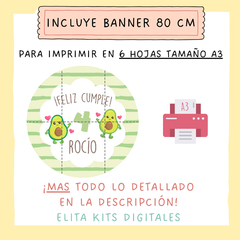 Kit Imprimible Paltas + Banner Circular Fondo Mesa Dulce Candybar - comprar online