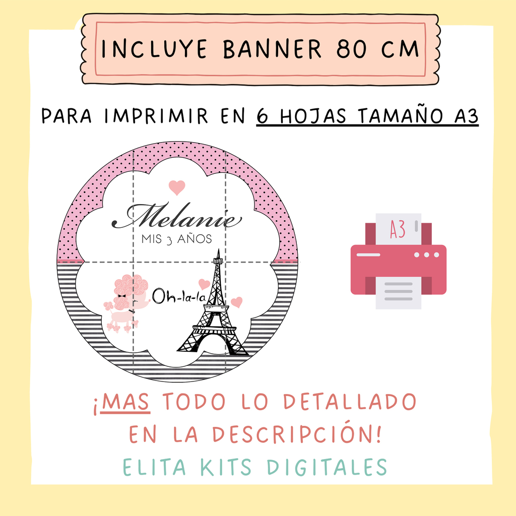 Kit Imprimible Stitch y Angel + Banner Circular Fondo Mesa Dulce