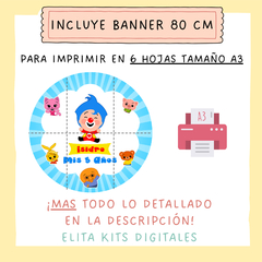 Kit imprimible Plim Plim Nene + Banner Circular Fondo Mesa Dulce Candybar - comprar online