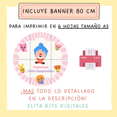 Kit imprimible Plim Plim Nena + Banner Circular Fondo Mesa Dulce Candybar - comprar online