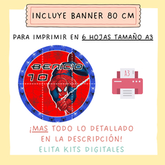 Kit Imprimible Hombre Araña + Banner Circular Fondo Mesa Dulce Candybar - comprar online