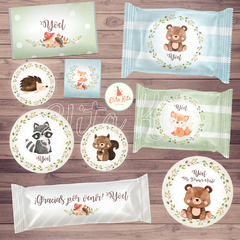 Kit Imprimible Bosque Encantado Nene decoracion golosinas y candybar