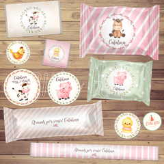 Kit Imprimible Granja Nena decoracion golosinas candybar