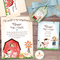 Kit Imprimible Granja Nene + Banner Circular Fondo Mesa Dulce Candybar en internet