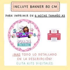 Kit Imprimible Gabby´s Dollhouse + Banner Circular - comprar online