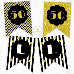 Kit imprimible 50 Años Hombre + Banner Circular Fondo Mesa dulce Candybar - tienda online