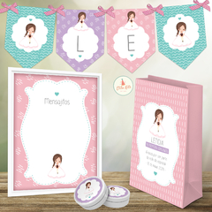 Kit imprimible comunión niña + Banner Circular - comprar online