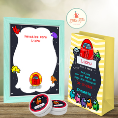Kit imprimible Among Us + Banner Circular Fondo Mesa Dulce Candybar - comprar online