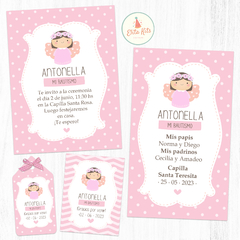 Kit Imprimible Angel Nena Flores Angelito Estampitas de recuerdo